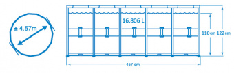 Каркасный бассейн Intex 28242 (457x122 см) Metal Frame Pool